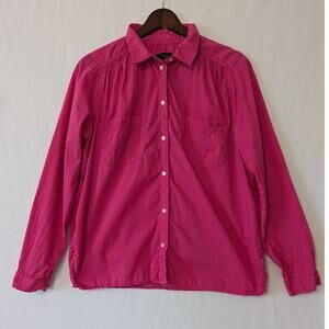 J. Crew Garment-dyed Cotton Poplin Utility Shirt Women 8 Pink Long Sleeve Office